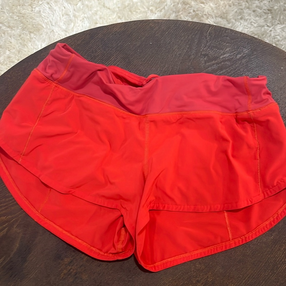 Speed up Lululemon shorts 
Size 6 
Red